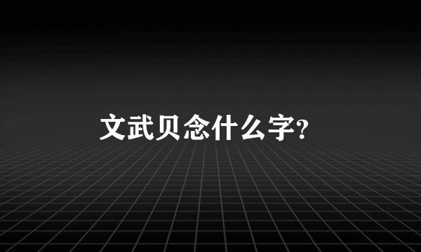 文武贝念什么字？