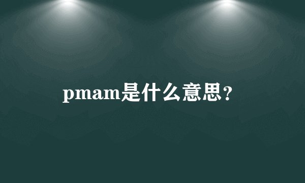 pmam是什么意思？