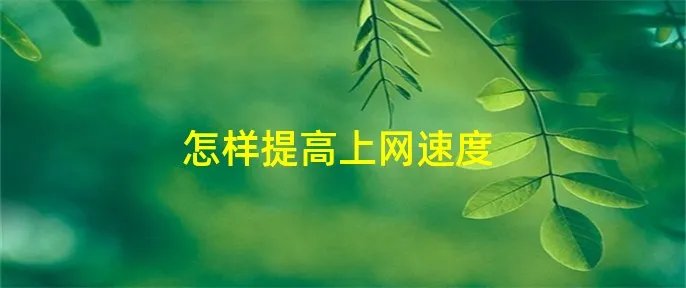怎样提高上网速度