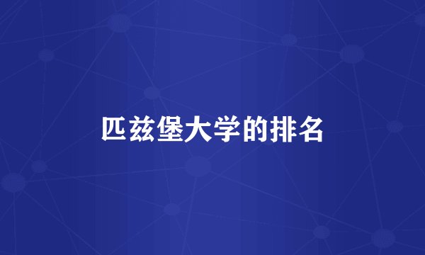匹兹堡大学的排名