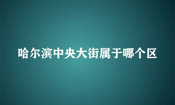 哈尔滨中央大街属于哪个区