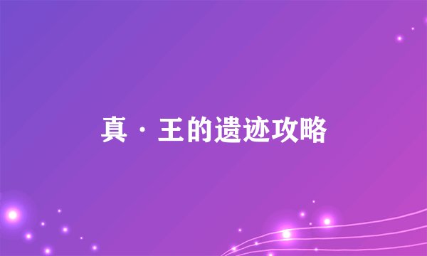 真·王的遗迹攻略