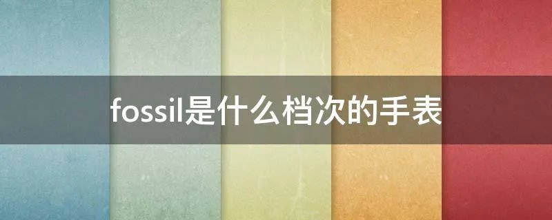 fossil是什么档次的手表