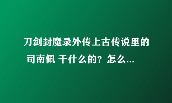 刀剑封魔录外传上古传说里的 司南佩 干什么的？怎么没属性？