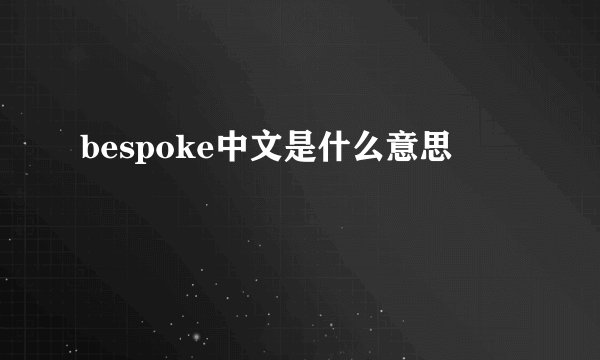 bespoke中文是什么意思
