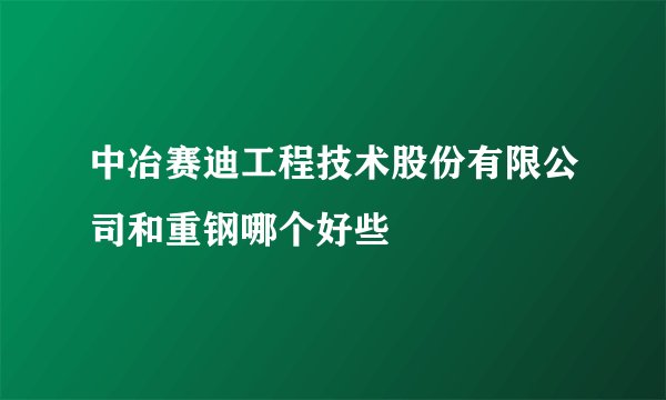 中冶赛迪工程技术股份有限公司和重钢哪个好些