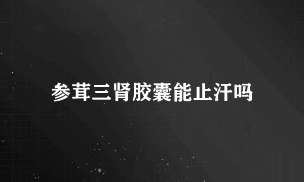 参茸三肾胶囊能止汗吗