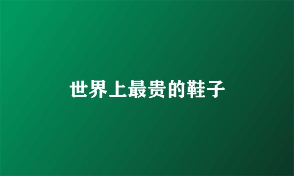 世界上最贵的鞋子