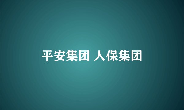平安集团 人保集团