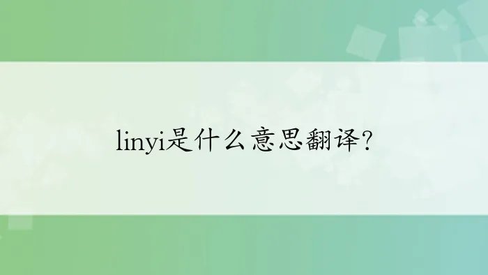 linyi是什么意思翻译？