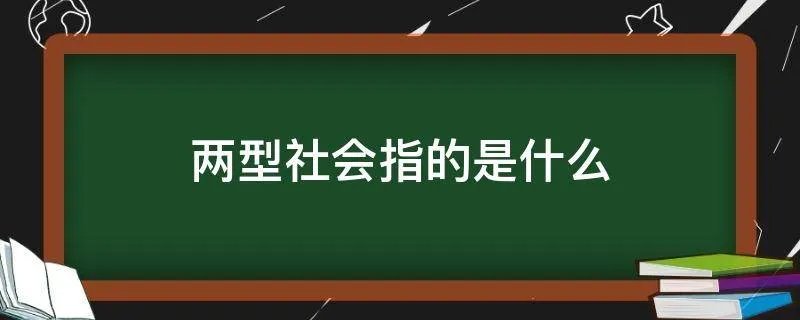 两型社会指的是什么