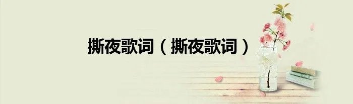 撕夜歌词（撕夜歌词）
