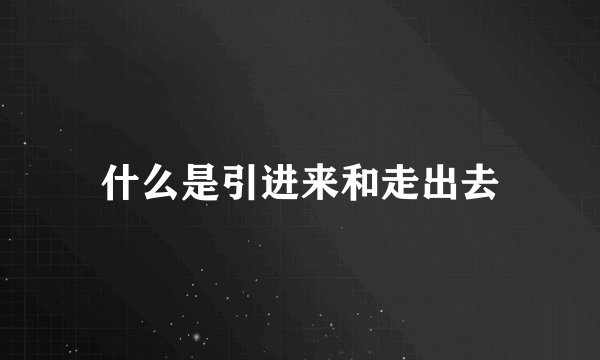 什么是引进来和走出去