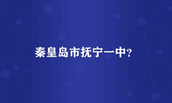 秦皇岛市抚宁一中？