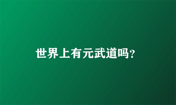 世界上有元武道吗？