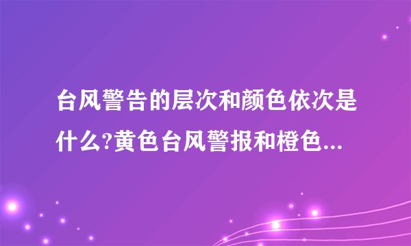 台风警告的层次和颜色依次是什么?黄色台风警报和橙色台风警报那个比较强？