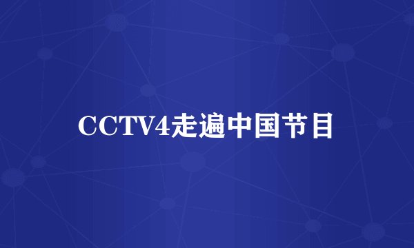 CCTV4走遍中国节目