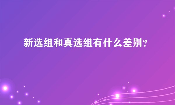 新选组和真选组有什么差别？