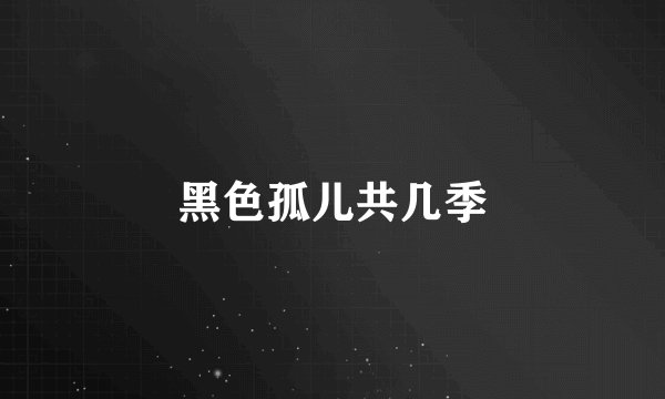 黑色孤儿共几季