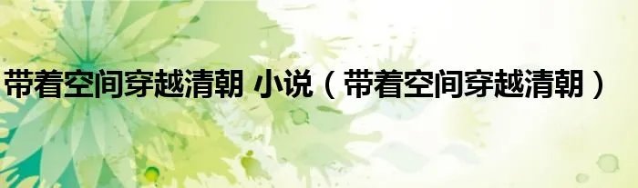 带着空间穿越清朝 小说（带着空间穿越清朝）