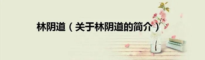 林阴道（关于林阴道的简介）