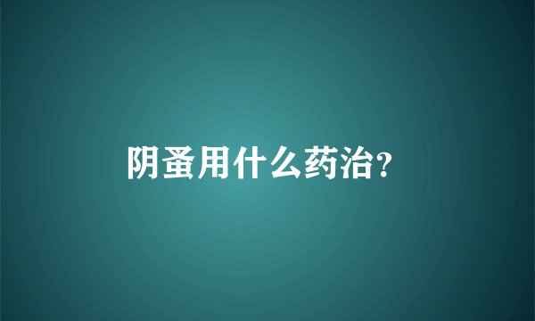 阴蚤用什么药治？