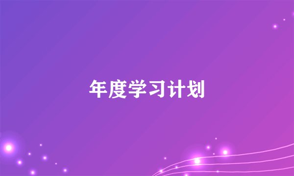 年度学习计划