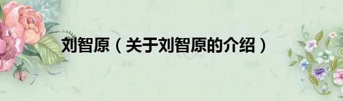 刘智原（关于刘智原的介绍）