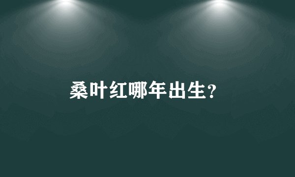 桑叶红哪年出生？