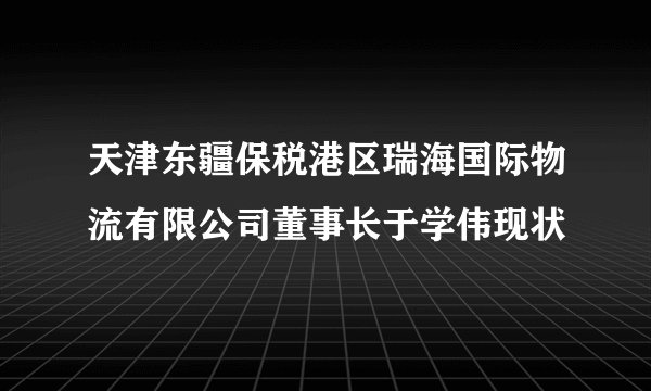 天津东疆保税港区瑞海国际物流有限公司董事长于学伟现状