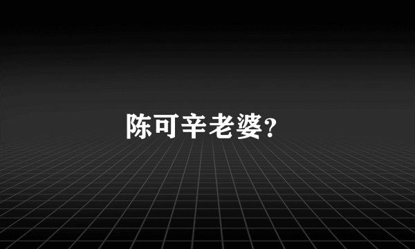 陈可辛老婆？