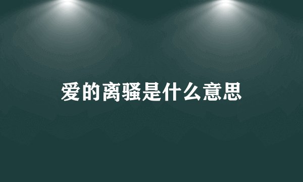 爱的离骚是什么意思