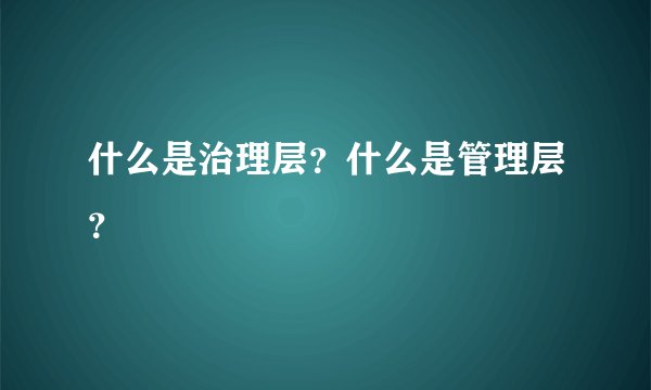 什么是治理层？什么是管理层？