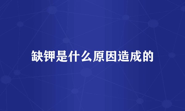缺钾是什么原因造成的