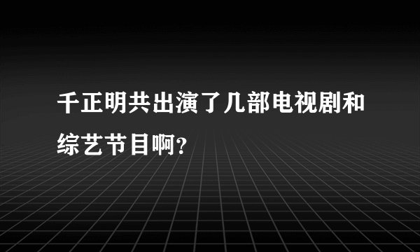 千正明共出演了几部电视剧和综艺节目啊？