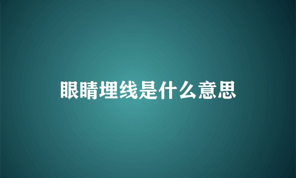 眼睛埋线是什么意思