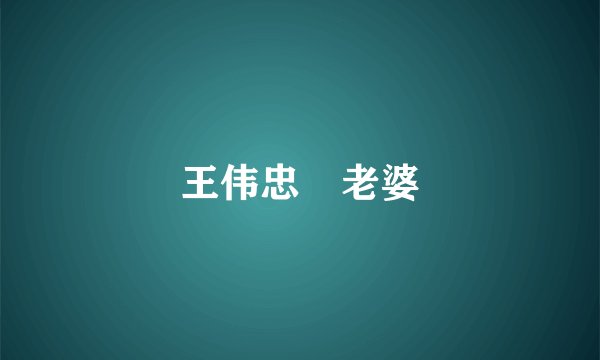 王伟忠 老婆