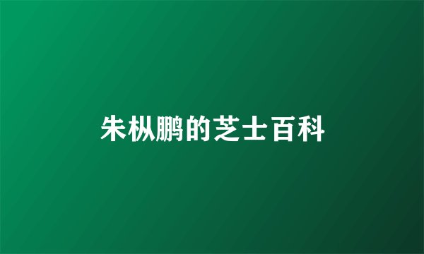 朱枞鹏的芝士百科