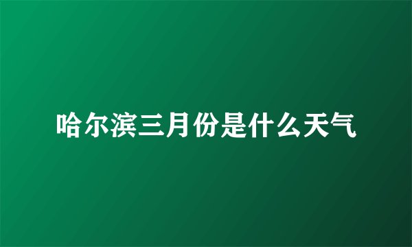 哈尔滨三月份是什么天气