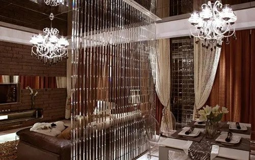 玄关珠帘隔断效果图 家居一抹浪漫气息