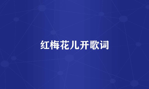 红梅花儿开歌词