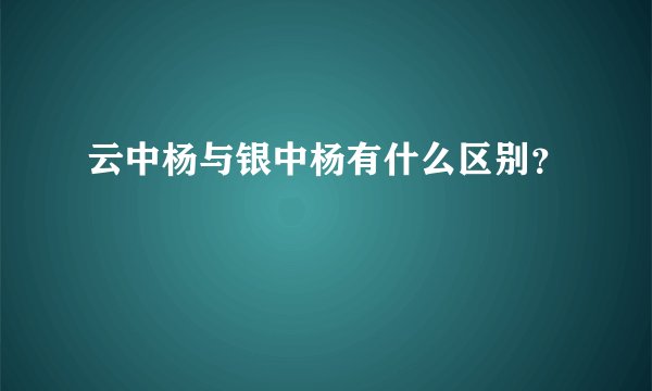 云中杨与银中杨有什么区别？