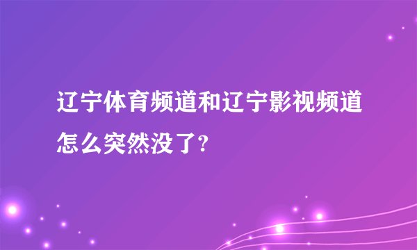 辽宁体育频道和辽宁影视频道怎么突然没了?