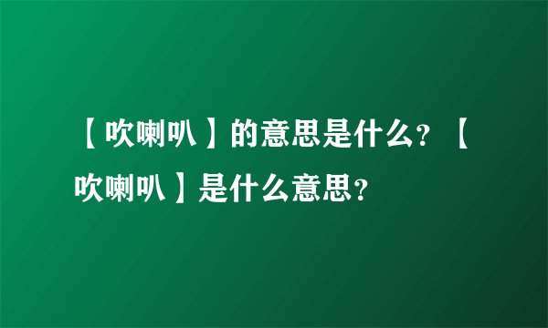 【吹喇叭】的意思是什么？【吹喇叭】是什么意思？