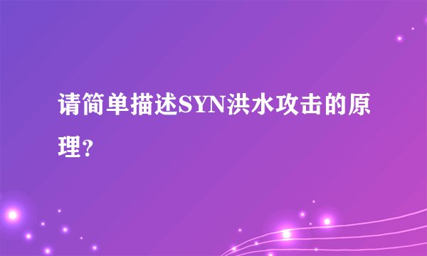 请简单描述SYN洪水攻击的原理？