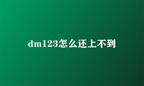 dm123怎么还上不到