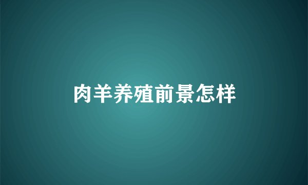 肉羊养殖前景怎样