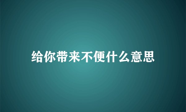 给你带来不便什么意思