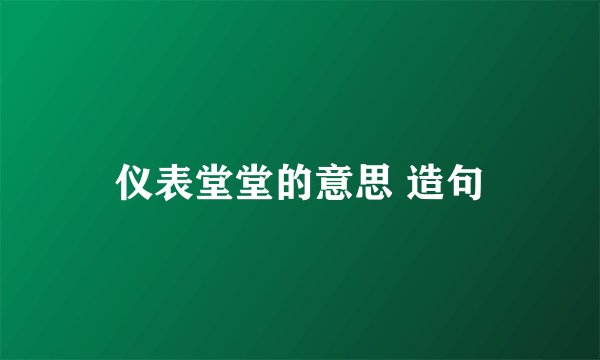仪表堂堂的意思 造句