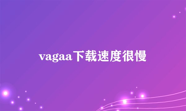 vagaa下载速度很慢